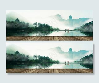 山水风景海报背景