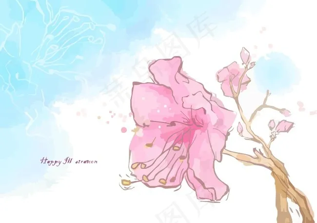 五彩花朵cdr矢量模版下载