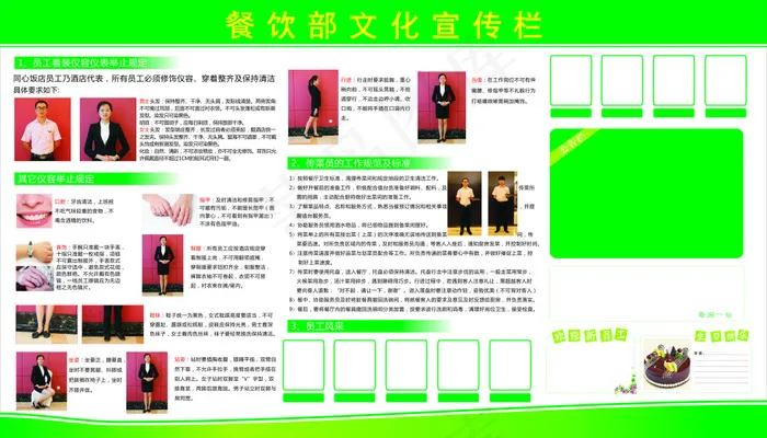 餐饮部文化宣传栏(2100X1200)cdr矢量模版下载