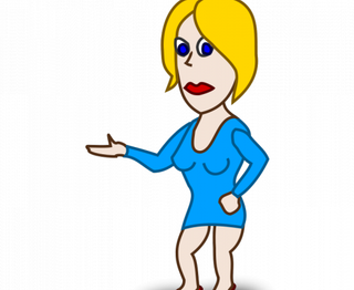 金发美女漫画人物矢量图