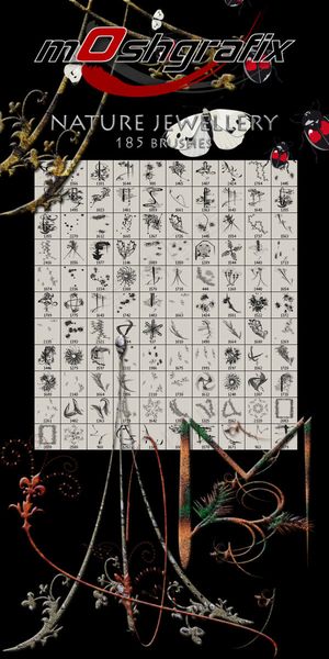 185款高清晰优美枝条、昆虫、花边...