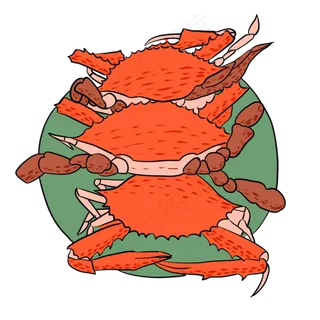 手绘卡通矢量可爱小清新大闸蟹手绘卡通矢量可爱小清新大闸蟹