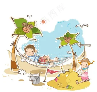 在沙滩上玩耍的小朋友图片 在沙滩上玩耍的小朋友图片