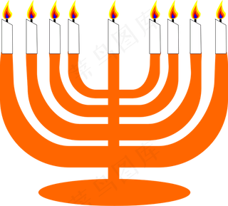 光明节简单的烛台