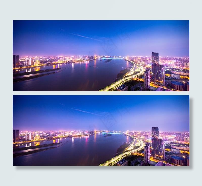 鸟瞰城市夜景
