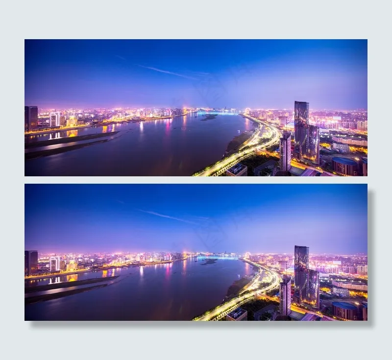 鸟瞰城市夜景