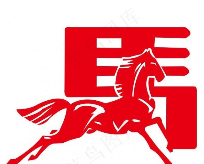马剪纸图片