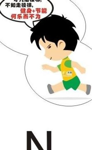 电信节能标识牌 走楼梯图片