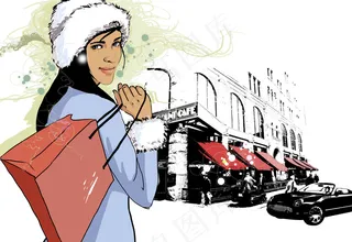 购物的女孩漫画