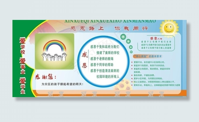 感恩展板图片cdr矢量模版下载