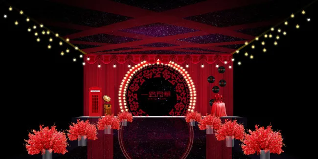 婚礼资料布置图库婚庆背景舞台现场效果图(4000X2000(DPI:72))psd模版下载