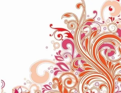 涡流的花艺设计矢量艺术
