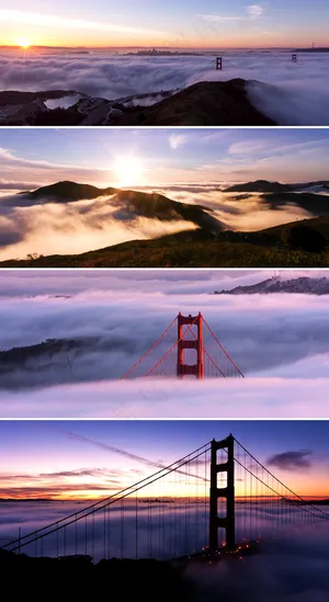 大气云海城市风景超高清视频