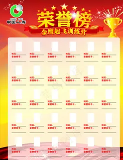 中国人寿 荣誉榜图片