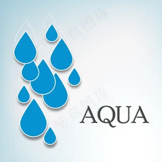 在灰色背景的蓝色水滴自然背景