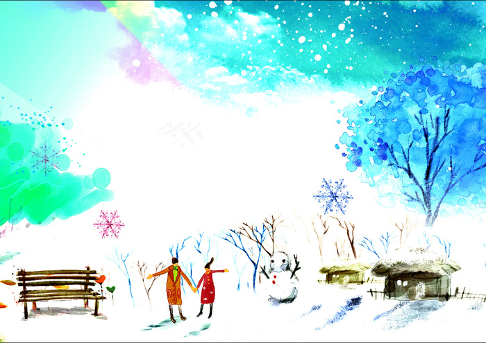 二十四节气之大雪小报手抄报模板(4961X3508(DPI:300))psd模版下载
