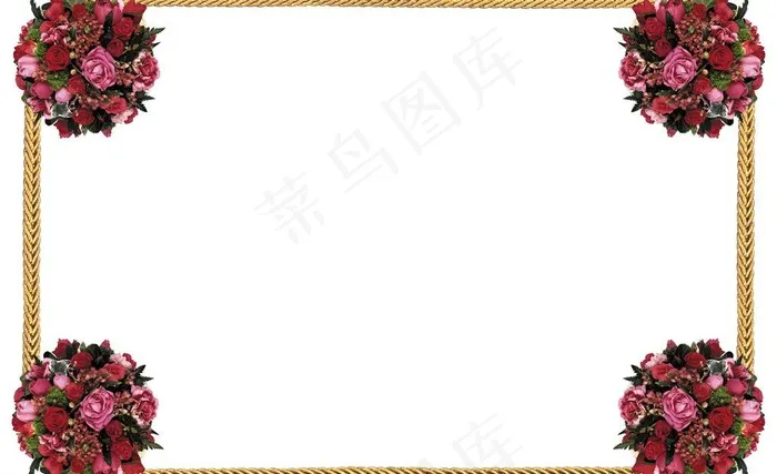 玫瑰边框图片psd模版下载