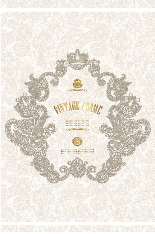欧式花纹证书模板04-矢量素材