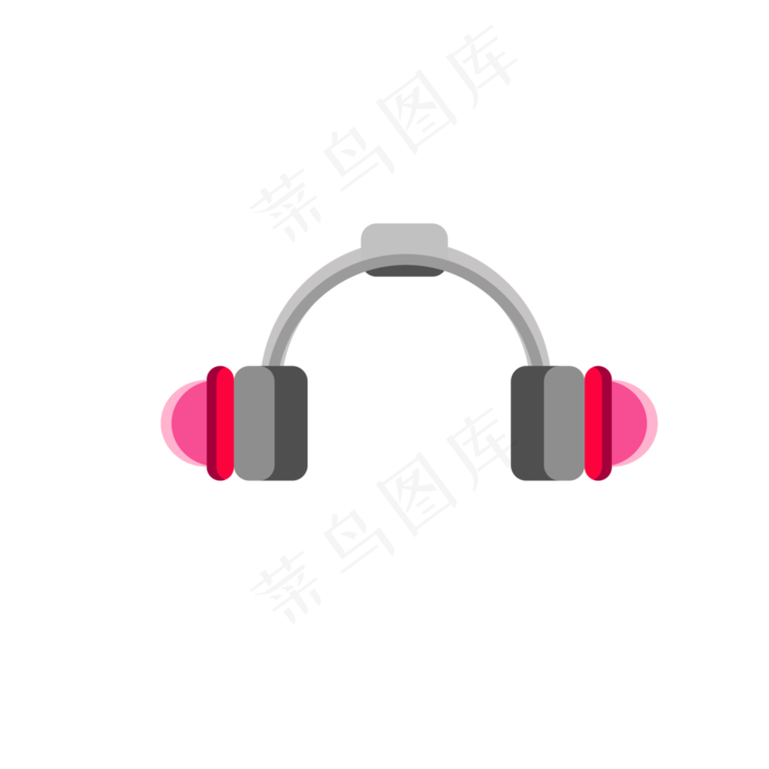 黑色手绘弯曲耳机元素