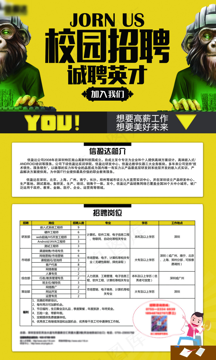 民治2016年招聘海报(2268X3780(DPI:96))psd模版下载