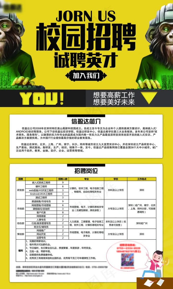 民治2016年招聘海报(2268X3780(DPI:96))psd模版下载