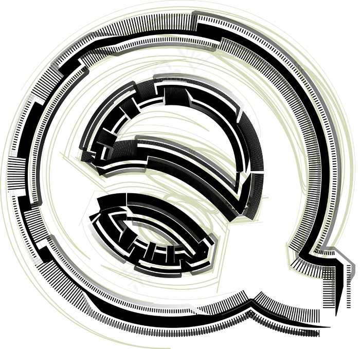 字体的字母Q技术eps,ai矢量模版下载