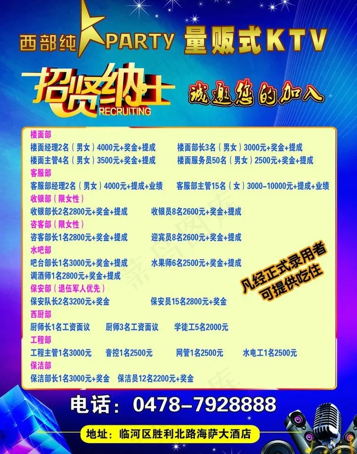 ktv招聘海报图片psd模版下载