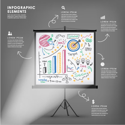 商务演示白板信息图ai矢量模版下载