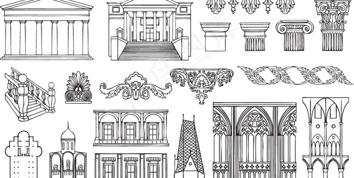 欧式建筑矢量图片