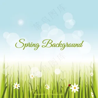 春季背景草