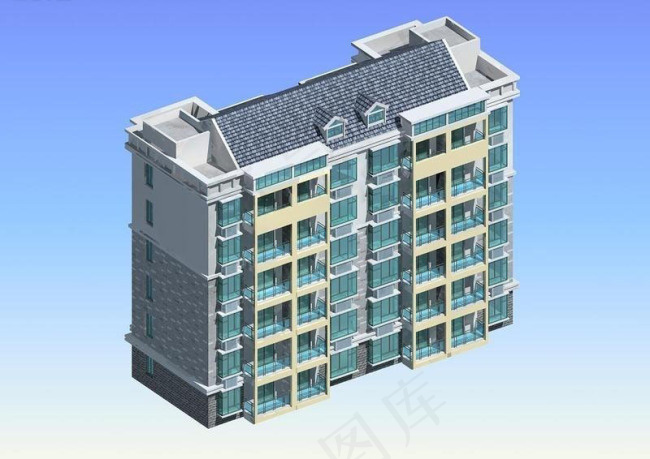 现代多层住宅区建筑3D模型设计