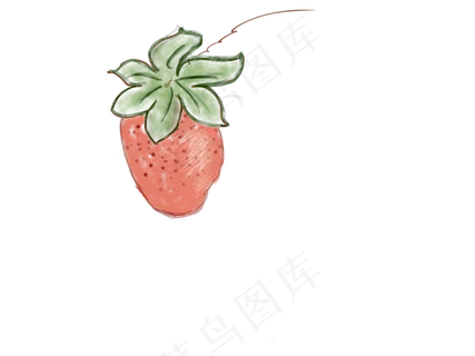 粉红色手绘草莓插画元素 粉红色手绘草莓插画元素