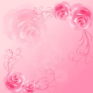 梦幻花朵玫瑰花背景墙图片