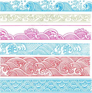 矢量素材古典浪花花纹