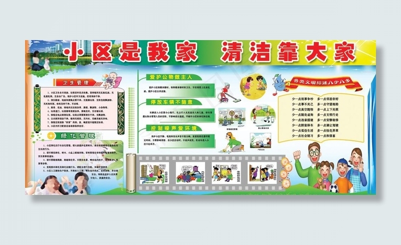 创建卫生城市展板（部分素材非高清）...