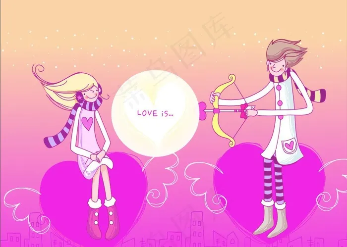 love 情侣图片cdr矢量模版下载