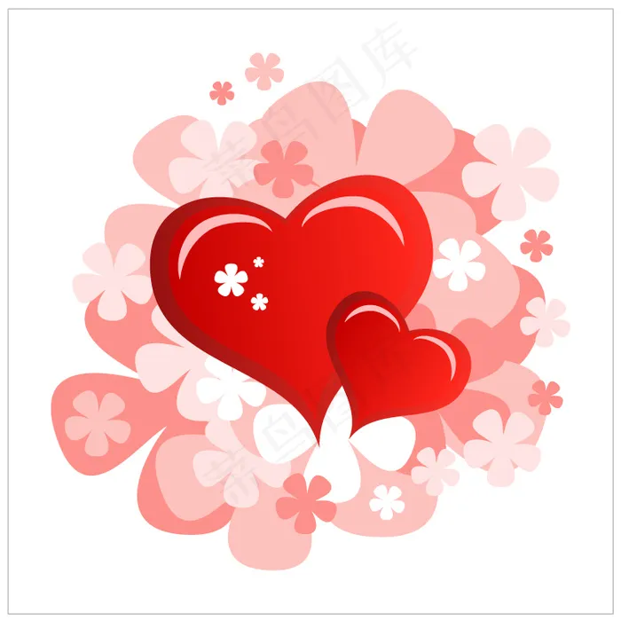 valentine39s天心形卡0...eps,ai矢量模版下载