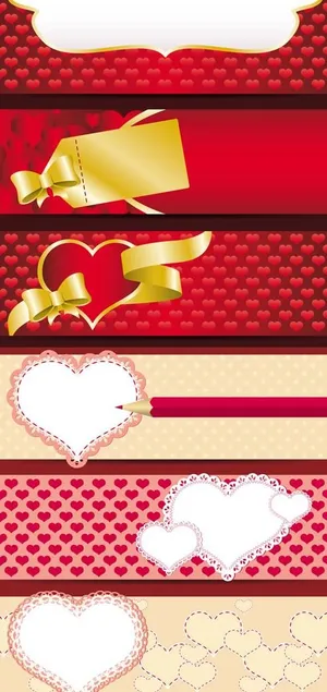 情人节爱心横幅矢量图 AI