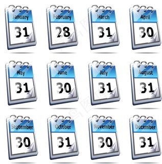 立体简洁日历设计矢量图 AI