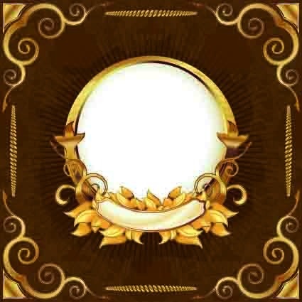 金色圆形边框eps,ai矢量模版下载