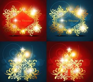 璀璨花纹背景矢量素材