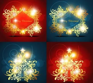 璀璨花纹背景矢量素材