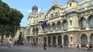 在西班牙巴塞罗那股票视频画面华丽的...