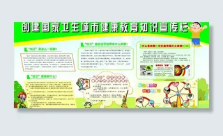 创建国家卫生城市健康知识宣传栏图片