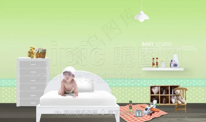 可爱婴儿图片(5200X3380(DPI:300))psd模版下载