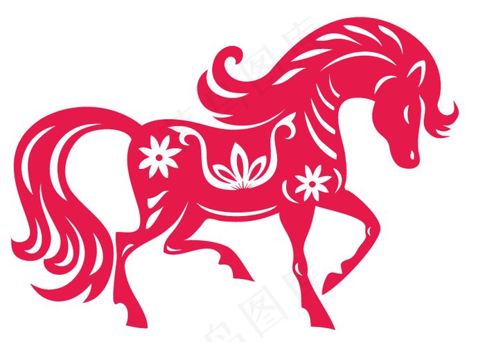 2014红马插画矢量素材eps,ai矢量模版下载