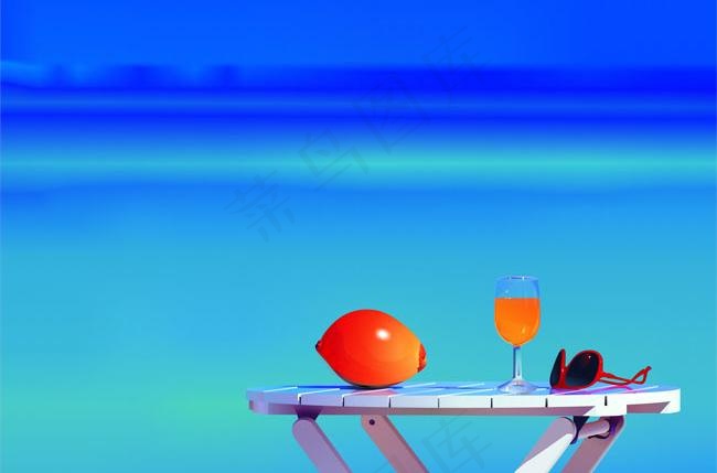 海景写生coreldraw x3源...cdr矢量模版下载