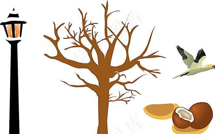 树木 路灯 椰子图片