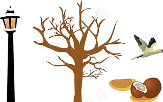树木 路灯 椰子图片