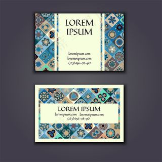 蓝色花朵背景企业名片图片